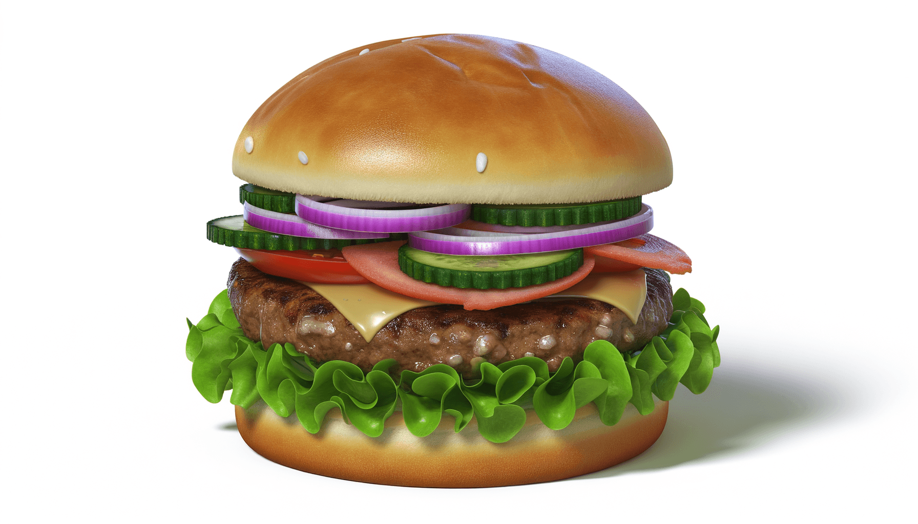 Gourmet burger with fresh toppings