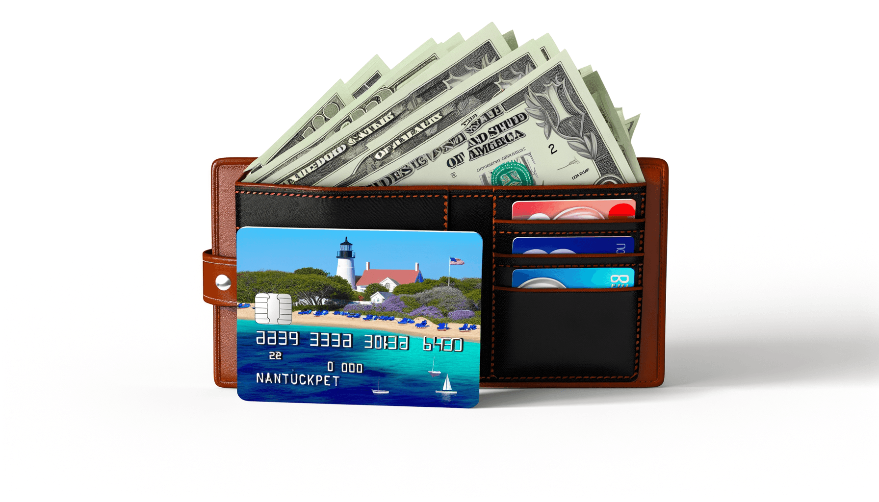 Credit cards and cash for island spending