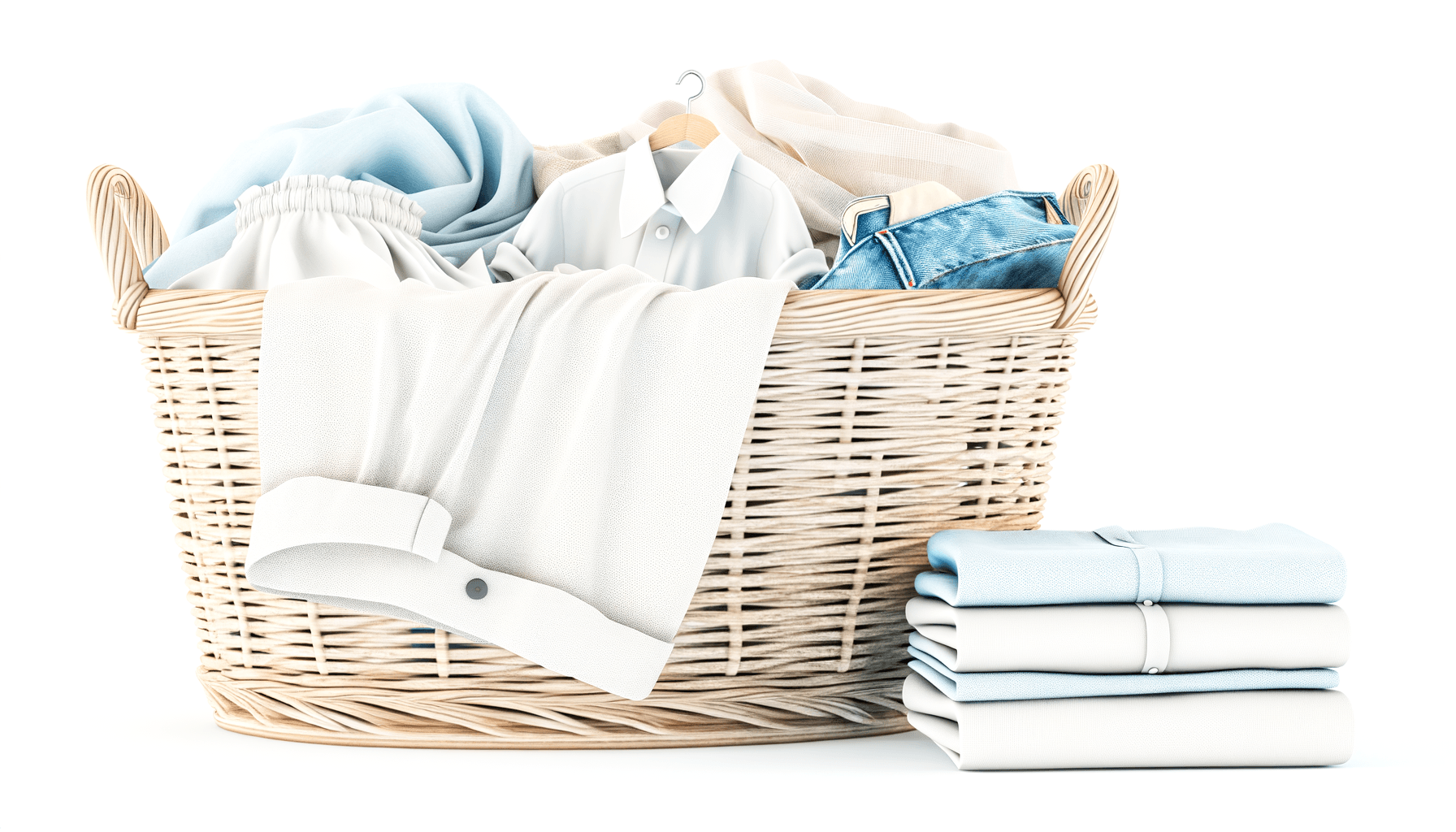 Basket of fresh clean laundry